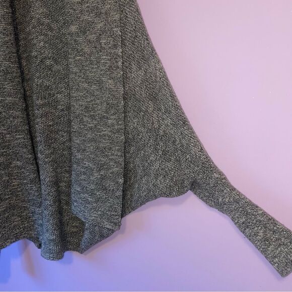Express S Wool Blend Gray Sweater Cardigan Metallic Open Front - Picture 2 of 9